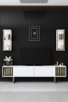 Comodă TV Hanah Home Gold Line White Black imaginea #2 — magazin online Desire.md
