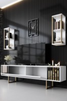 Comodă TV Hanah Home Gold Line White Black imaginea #3 — magazin online Desire.md