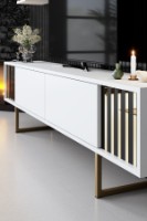 Comodă TV Hanah Home Gold Line White Black imaginea #4 — magazin online Desire.md