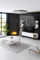 Comodă TV Hanah Home Gold Line White Black imaginea #5 — magazin online Desire.md