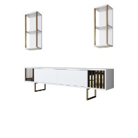 Comodă TV Hanah Home Gold Line White Black imaginea #6 — magazin online Desire.md