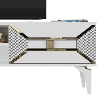 Comodă TV Hanah Home Yumedi White Gold imaginea #3 — magazin online Desire.md