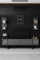Comodă TV Hanah Home Chrome Line Anthracite Black imaginea #2 — magazin online Desire.md