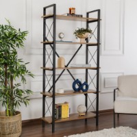 Etajeră Hanah Home Elysian Venezia Walnut, Black