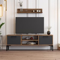 Comodă TV Hanah Home Riga Anthracite Walnut