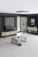 Comodă TV Hanah Home Luxe Travertine Black imaginea #2 — magazin online Desire.md
