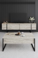 Comodă TV Hanah Home Luxe Travertine Black imaginea #3 — magazin online Desire.md