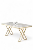 Masă pentru bucătărie Hanah Home Vals White Marble Gold imaginea #2 — magazin online Desire.md