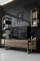 Comodă TV Hanah Home Gold Line Walnut Black