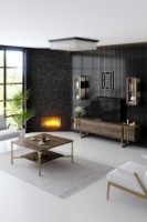 Comodă TV Hanah Home Gold Line Walnut Black imaginea #5 — magazin online Desire.md