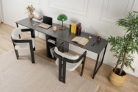 Masa de birou Hanah Home Twin Anthracite Black