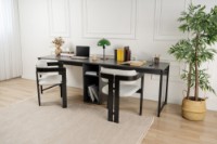 Masa de birou Hanah Home Twin Anthracite Black imaginea #2 — magazin online Desire.md