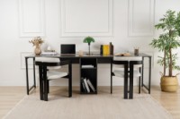 Masa de birou Hanah Home Twin Anthracite Black imaginea #3 — magazin online Desire.md