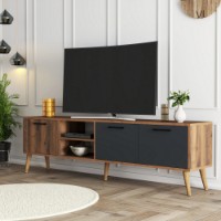Comodă TV Hanah Home Exxen 1581 Walnut Anthracite imaginea #2 — magazin online Desire.md