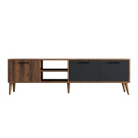 Comodă TV Hanah Home Exxen 1581 Walnut Anthracite imaginea #5 — magazin online Desire.md