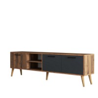 Comodă TV Hanah Home Exxen 1581 Walnut Anthracite imaginea #6 — magazin online Desire.md