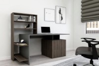 Masa de birou Hanah Home Melis Walnut Anthracite