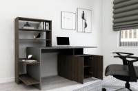 Masa de birou Hanah Home Melis Walnut Anthracite imaginea #2 — magazin online Desire.md