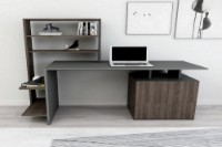 Masa de birou Hanah Home Melis Walnut Anthracite imaginea #3 — magazin online Desire.md