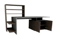 Masa de birou Hanah Home Melis Walnut Anthracite imaginea #4 — magazin online Desire.md