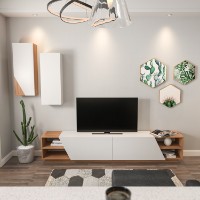 Comodă TV Hanah Home Zebra White Teak