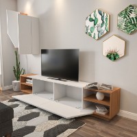 Comodă TV Hanah Home Zebra White Teak imaginea #2 — magazin online Desire.md