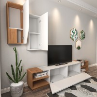 Comodă TV Hanah Home Zebra White Teak imaginea #3 — magazin online Desire.md