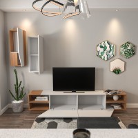 Comodă TV Hanah Home Zebra White Teak imaginea #4 — magazin online Desire.md