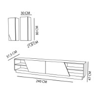 Comodă TV Hanah Home Zebra White Teak imaginea #9 — magazin online Desire.md