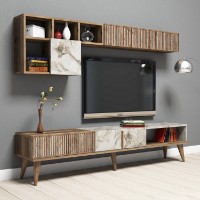 Comodă TV Hanah Home Milan Walnut White Marble imaginea #4 — magazin online Desire.md