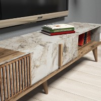 Comodă TV Hanah Home Milan Walnut White Marble imaginea #5 — magazin online Desire.md