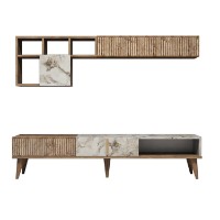 Comodă TV Hanah Home Milan Walnut White Marble imaginea #6 — magazin online Desire.md