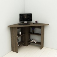 Masa de birou Hanah Home Corner Walnut imaginea #2 — magazin online Desire.md