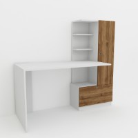 Masa de birou Hanah Home Merinos White Walnut imaginea #3 — magazin online Desire.md