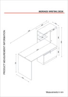 Masa de birou Hanah Home Merinos White Walnut imaginea #4 — magazin online Desire.md