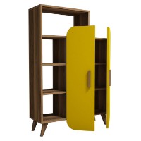 Стеллаж Hanah Home Form Walnut Yellow фото №4 — интернет-магазин Desire.md
