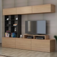 Comodă TV Hanah Home Sasa Teak Black