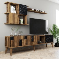 Comodă TV Hanah Home Madrid Walnut Black imaginea #2 — magazin online Desire.md