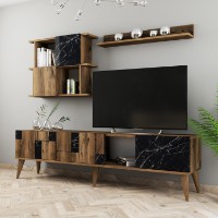 Comodă TV Hanah Home Madrid Walnut Black imaginea #3 — magazin online Desire.md
