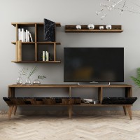 Comodă TV Hanah Home Madrid Walnut Black imaginea #4 — magazin online Desire.md