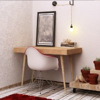Masa de birou Hanah Home Valencia Oak imaginea #2 — magazin online Desire.md