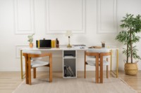 Masa de birou Hanah Home Twin White Gold imaginea #3 — magazin online Desire.md