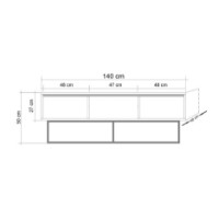 Comodă TV Hanah Home Milo 140 Walnut Black imaginea #6 — magazin online Desire.md