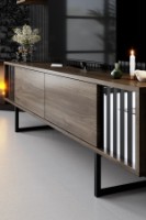 Comodă TV Hanah Home Chrome Line Walnut Black imaginea #4 — magazin online Desire.md