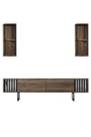 Comodă TV Hanah Home Chrome Line Walnut Black imaginea #7 — magazin online Desire.md