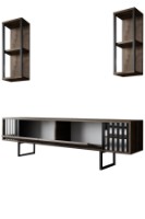 Comodă TV Hanah Home Chrome Line Walnut Black imaginea #8 — magazin online Desire.md