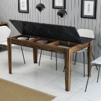 Masă pentru bucătărie Hanah Home Milan 518 Walnut Black imaginea #3 — magazin online Desire.md
