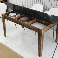 Masă pentru bucătărie Hanah Home Milan 518 Walnut Black imaginea #4 — magazin online Desire.md