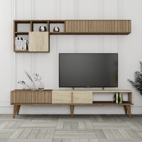 Comodă TV Hanah Home Milan Walnut Travertine