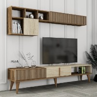 Comodă TV Hanah Home Milan Walnut Travertine imaginea #4 — magazin online Desire.md